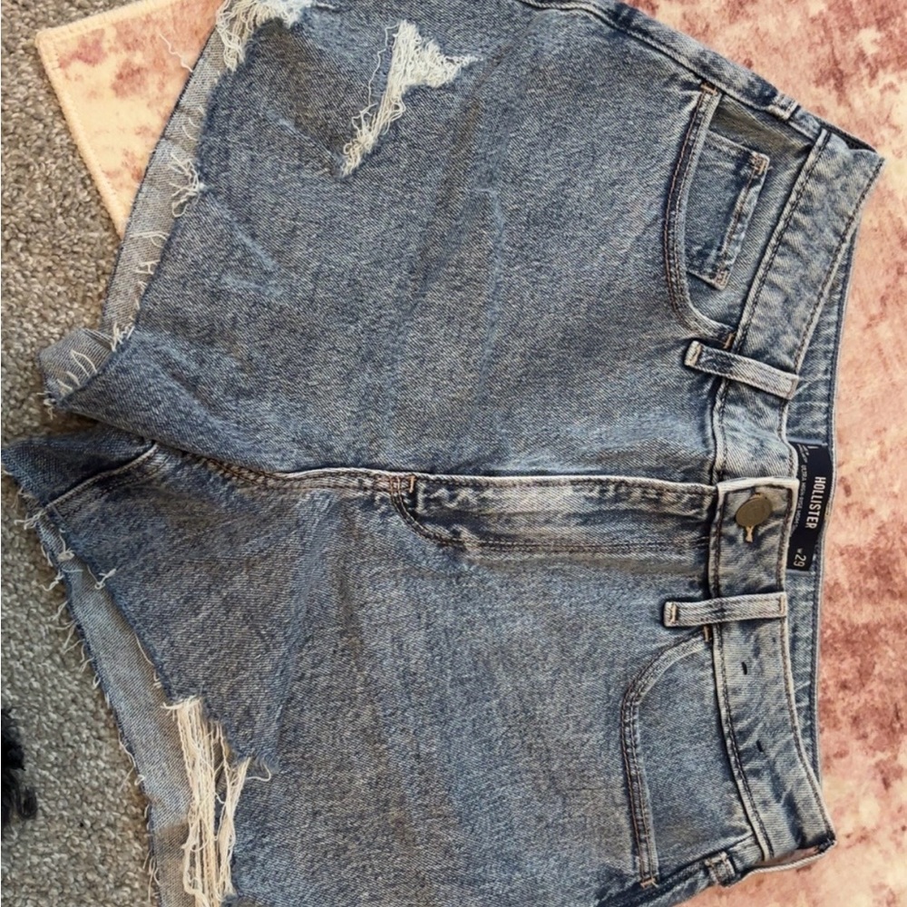 Hollister Blue Distressed Jean Shorts
